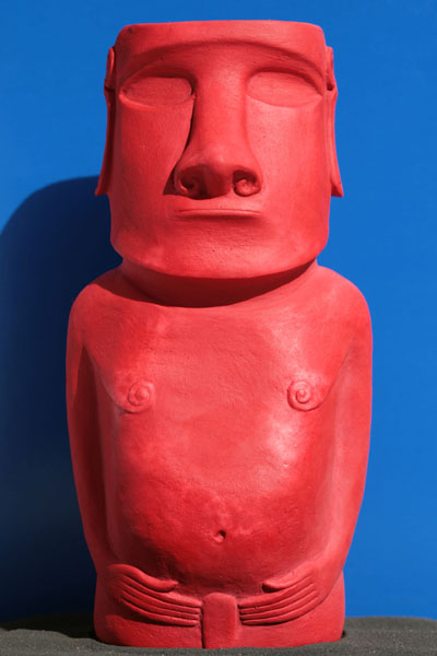 Moai Sculpture, Red