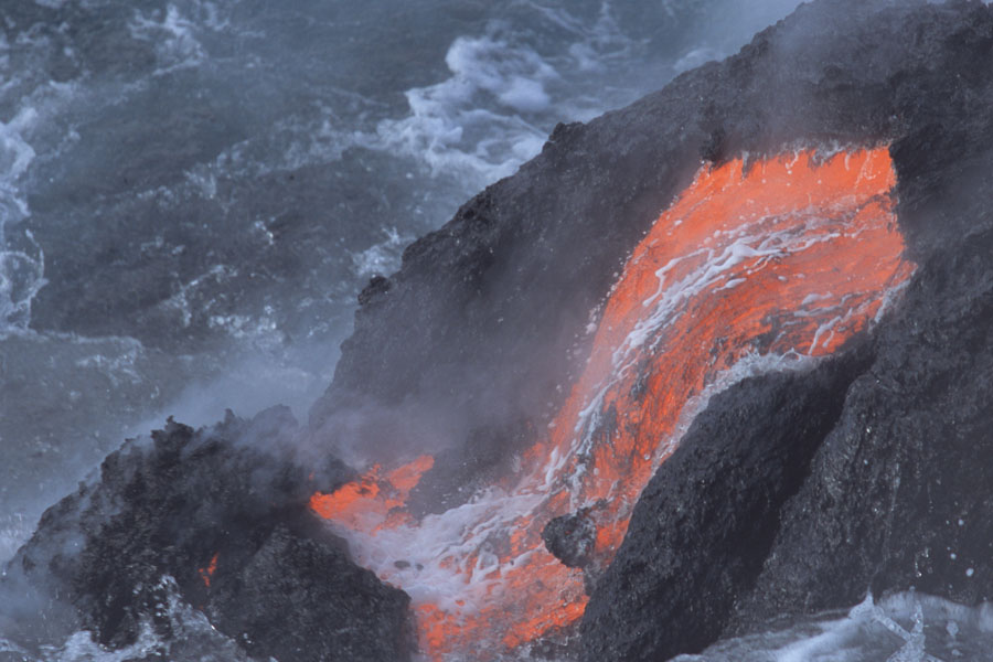 Lava Flow Sea Entry, Hawaii