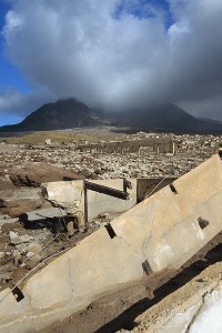 Destruction Plymouth Montserrat, burned by Pyroclastic Flows, Buried by Lahars