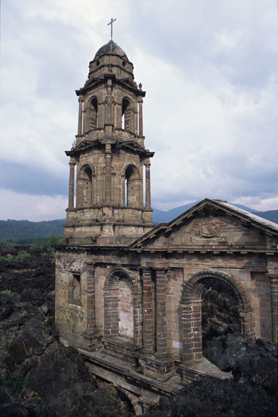 Church Buried By Lava From Paricutin Volcano, Mexico