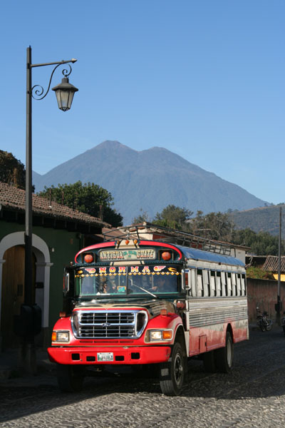 Antigua with Fuego Volcano