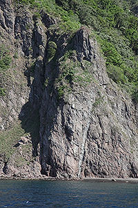 Dyke in flank of Batu Tara volcano