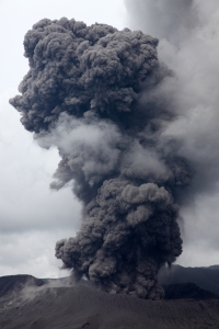 Ash cloud above Bromo Volcano, 2011
