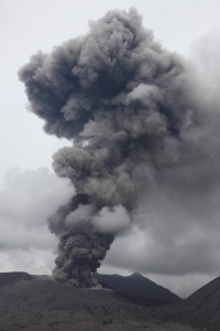 Ash cloud above Bromo Volcano, 2011
