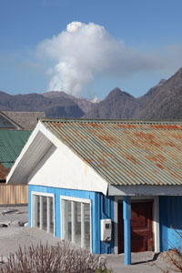 Houses buried in lahar deposits, Chaiten Volcano