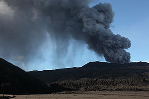 Dukono Volcano erupting, Halmahera Island, Indonesia