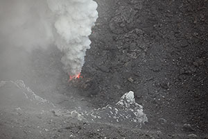 Violently degassing vent on crater floor, Dukono volcano