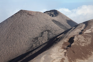 Mount Etna Volcano, conical SE crater viewed from N crater