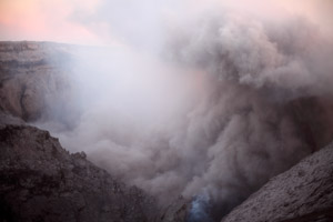 Ash cloud rising from Bocca Nuova crater, Mount Etna