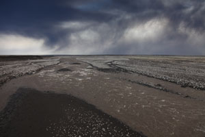 Eyjafjallajökull volcano rivers carry ash to sea