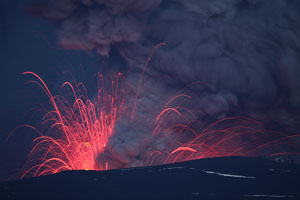 Eyjafjallajökull volcano strombolian eruption