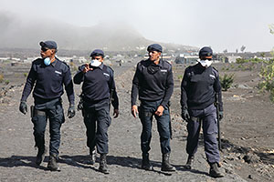Police patrolling in Portelo to reduce looting