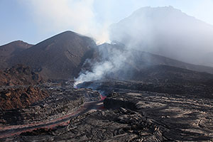 Lava Channel Coming from Base of Eruptive Fissure, Fogo Volcano, 2014