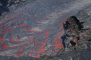 Extremely fluid fresh lava flow, Fogo Volcano, Cabo Verde