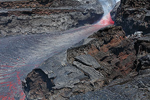 Channelled Lava Flow near Effusive Vent, Fogo Volcano 2014