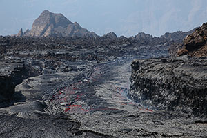 Lava flowing towards Portela, Fogo Eruption 2014