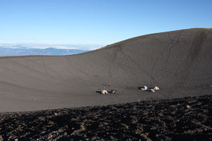 Camp in Acatenango Volcano Summit Crater