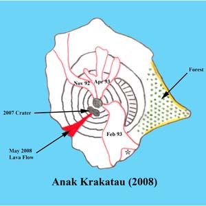 Anak Krakatau Sketch Map 2008