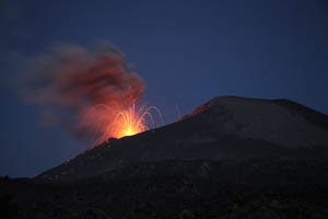 Nighttime Anak Krakatau Eruption 2008