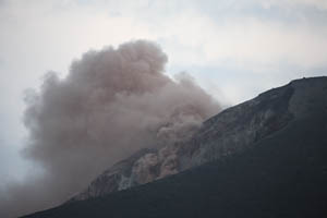Ash Cloud Rising Above Anak Krakatau Volcano Island