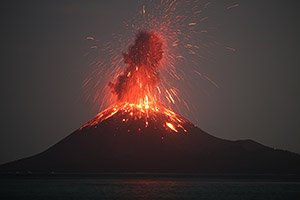Powerful Strombolian Eruption Anak Krakatau 2018. Image 2 of 5.