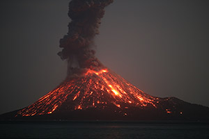 Powerful Strombolian Eruption Anak Krakatau 2018. Image 4 of 5.