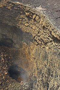 Wall of pit with blocked vent, Masaya volcano