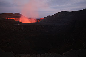 San Pedro , glowing Santiago crater, Masaya volcano