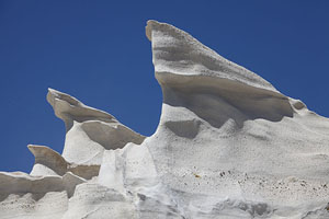 Erosionally sculpted volcaniclastic deposits, Sarakiniko, Milos
