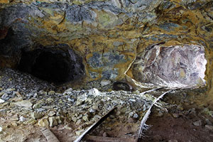 Tunnel with rails, Paliorema Sulfur Mine, Milos