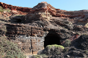 Remains of tunnel (adit), Cape Vani Manganese Mine, Milos
