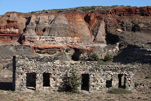 Ruins of mine building, Cape Vani Manganese Mine, Milos
