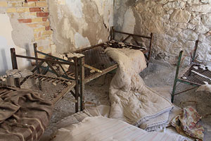 Beds in Office and accommodation block, Paliorema Sulfur Mine, Milos