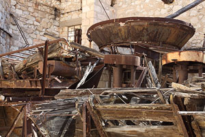 Sieving machinery, Svoronos Process, Paliorema Sulfur Mine, Milos