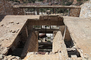Storage bunker remains, Paliorema Sulfur Mine, Milos