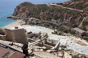 View from top of Paliorema Sulfur Mine, Milos