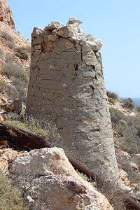Support for water piping, Paliorema Sulfur Mine, Milos