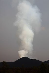 Nyamuragira Volcano degassing cone