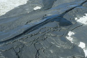 Pahoehoe Flow of carbonatite lava, Oldoinyo Lengai Volcano