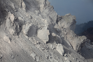 Extrusion lobes, Rerombola lava dome, Paluweh volcano