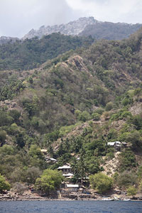 Village at foot of Paluweh volcano