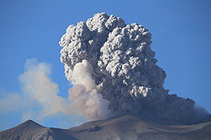 Beginning of eruption from Sabancaya Volcano