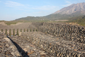 Sakurajima volcano, Lahar channelling, Sabo Dams