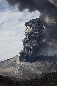 Rapidly rising ash column, Sakurajima volcano