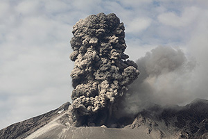 Ash cloud from explosive eruption, Sakurajima volcano