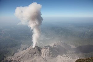 Santiaguito Volcano Eruption viewed from Santa Maria