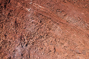 Close-up of deposits, Red Beach, Akrotiri Peninsula, Cinder Cone, Thera, Santorini