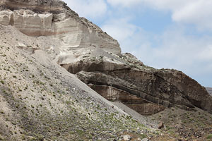 Stratified pre-Minoan deposits, Mavromatis pumice quarry, Thera, Santorini
