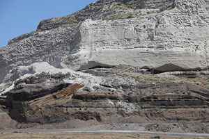Fira pumice quarry, Santorini caldera, Minoan eruption tuff deposits