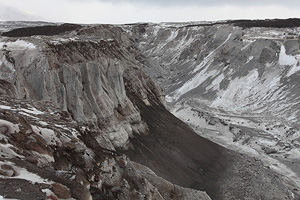 Erosion gulleys, Shiveluch volcano